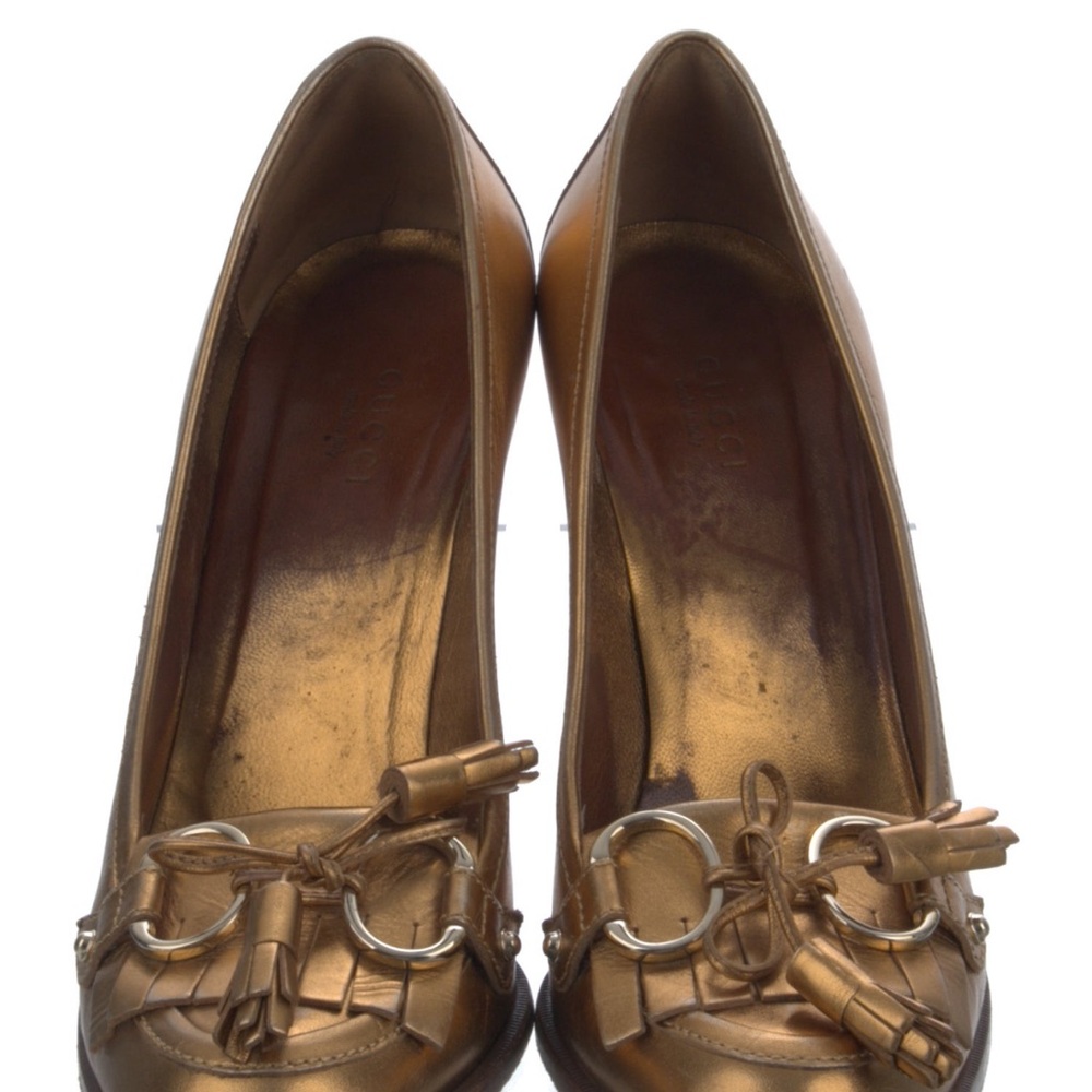 Gucci Gold High Heel Pumps
